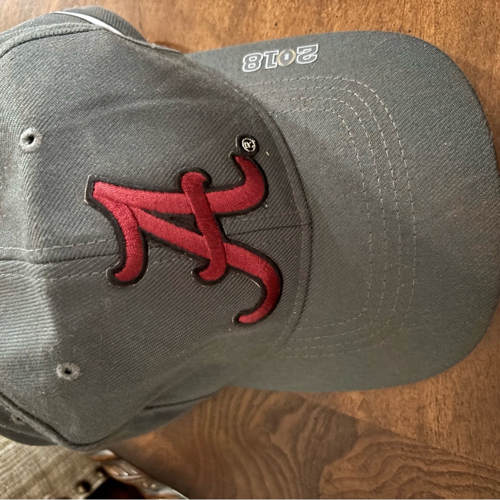 Gray Baseball Cap with Crimson 'A' Logo - 2018